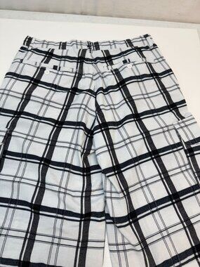 Mens Beyond The Limit Long Shorts Black/white plaid 32 waist